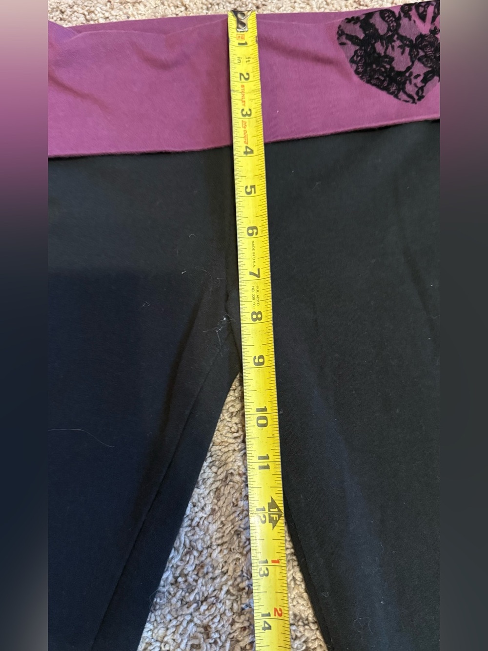Victoria's Secret Black Leggings with Purple Waistband Accent - Picture 6 of 7